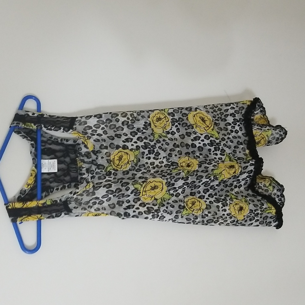Floral and cheetah print tank top